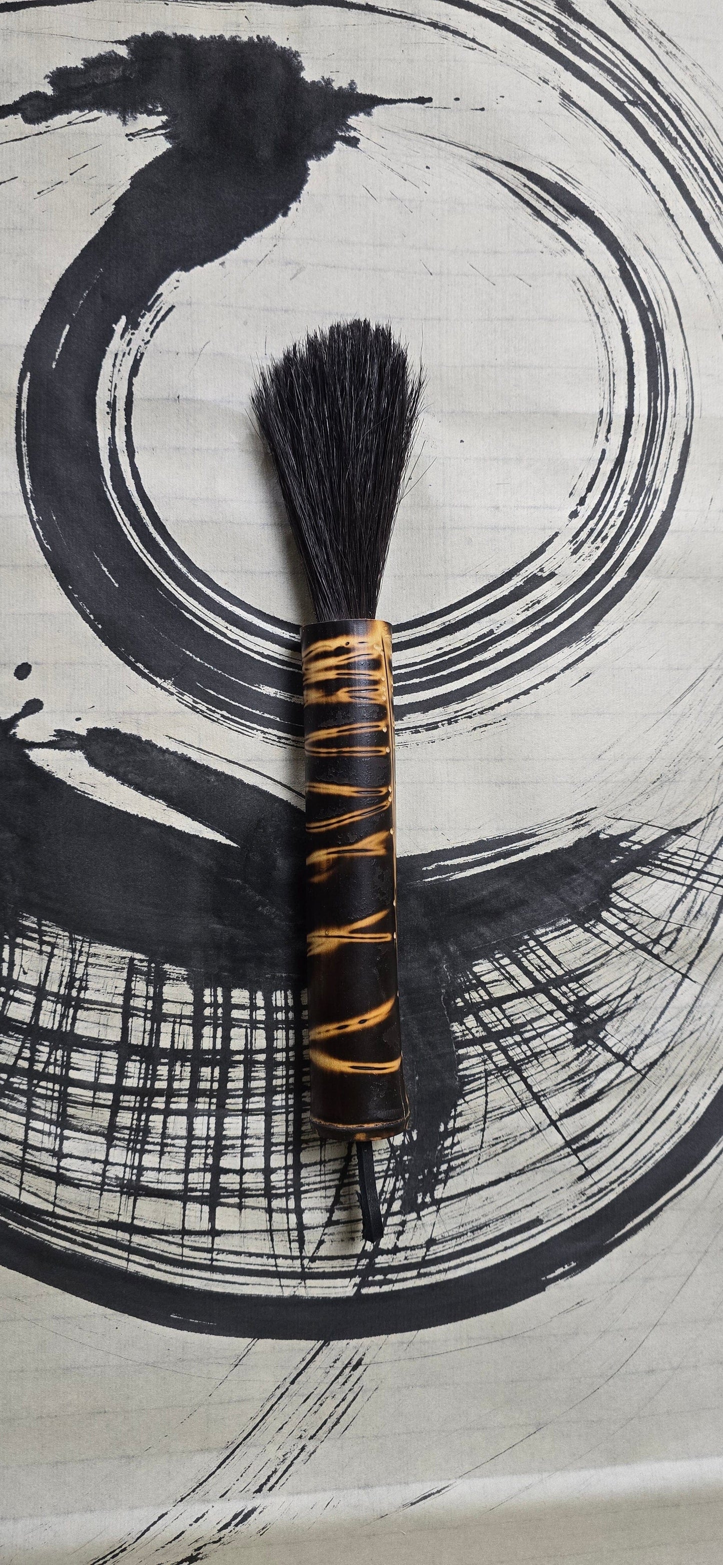 Premium Horsehair Sumi-e Brush with Burned Bamboo Handle Paintbrush Elizabeth Schowachert Art