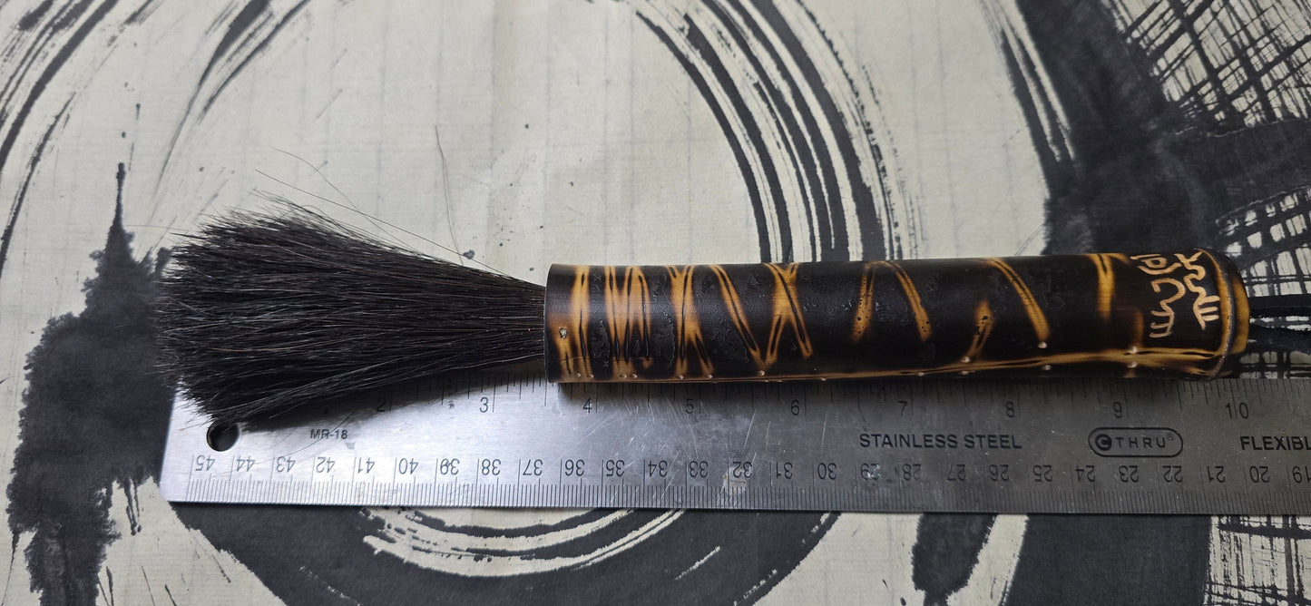 Premium Horsehair Sumi-e Brush with Burned Bamboo Handle Paintbrush Elizabeth Schowachert Art