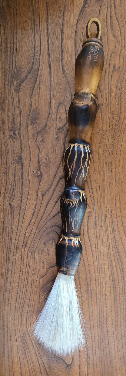 Premium White Horsehair Brush – Bamboo Handle with Engraved Design Paintbrushes Elizabeth Schowachert Art