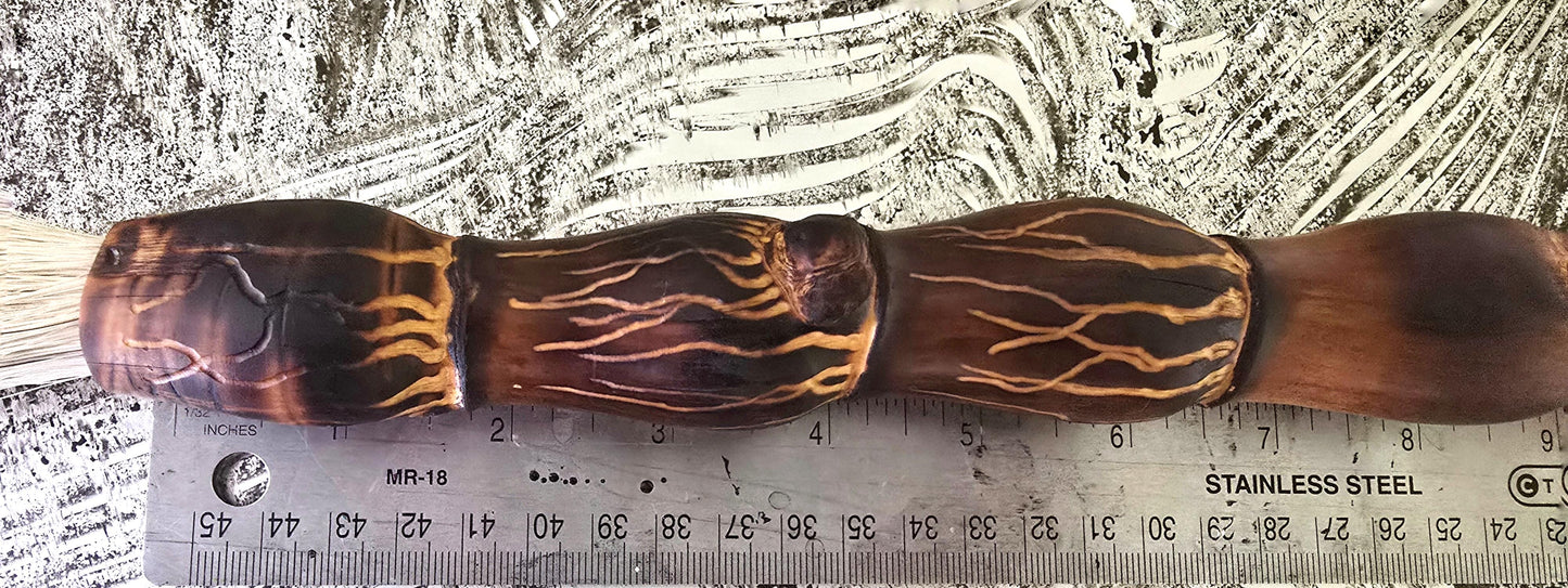 Premium White Horsehair Brush – Bamboo Handle with Engraved Design Paintbrushes Elizabeth Schowachert Art