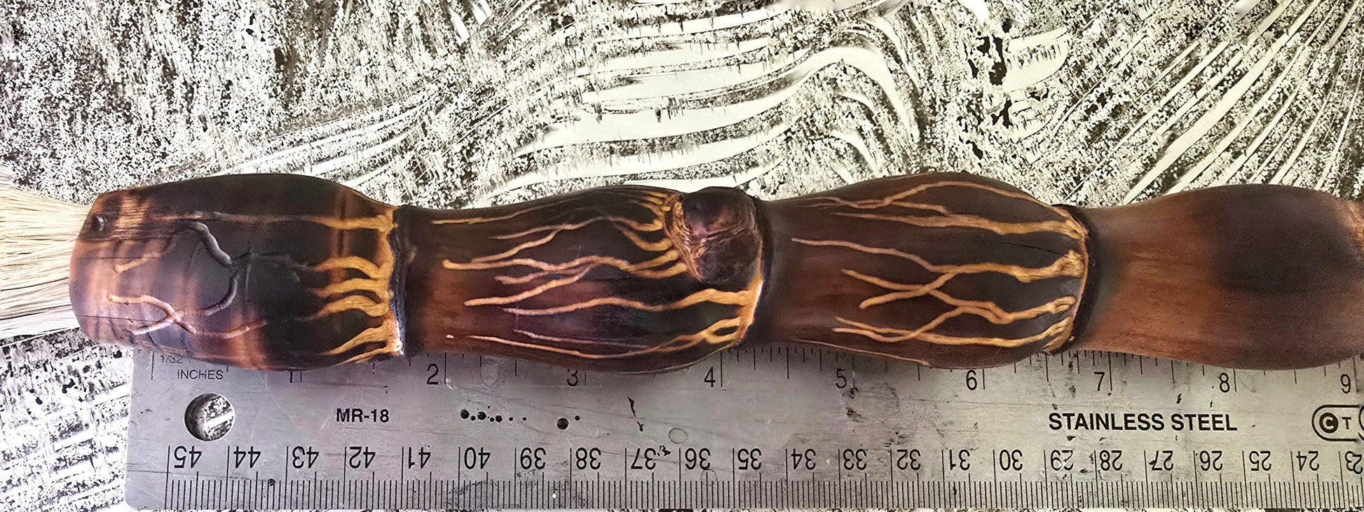 Premium White Horsehair Brush – Bamboo Handle with Engraved Design Paintbrushes Elizabeth Schowachert Art