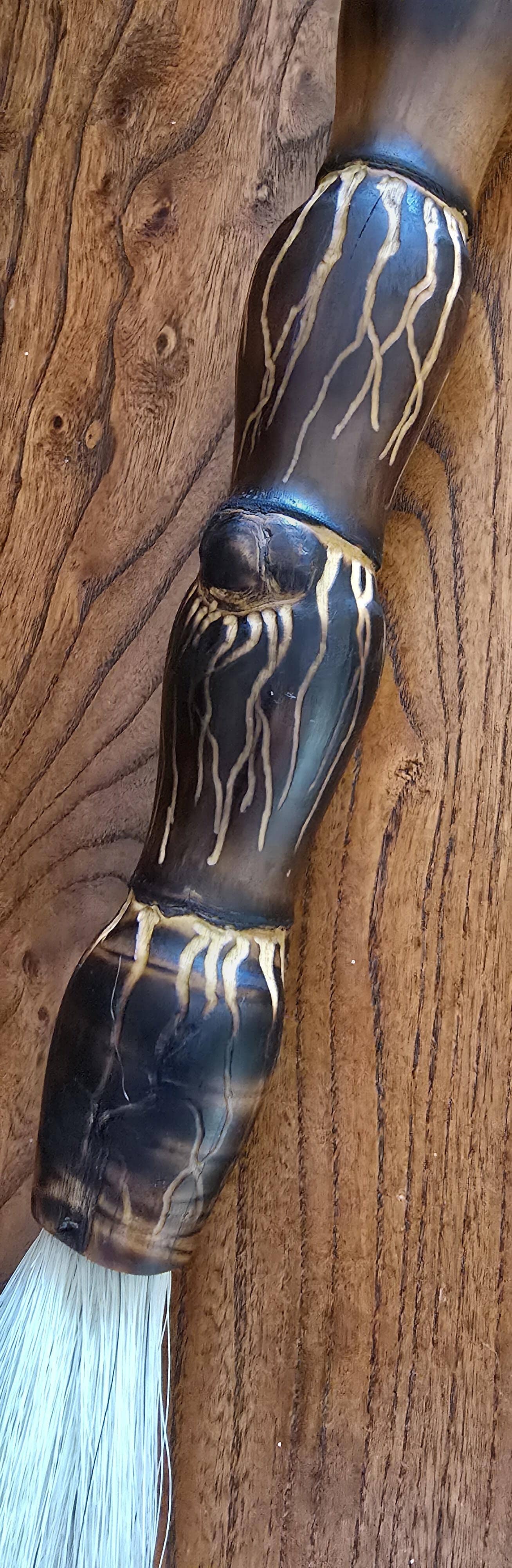 Premium White Horsehair Brush – Bamboo Handle with Engraved Design Paintbrushes Elizabeth Schowachert Art