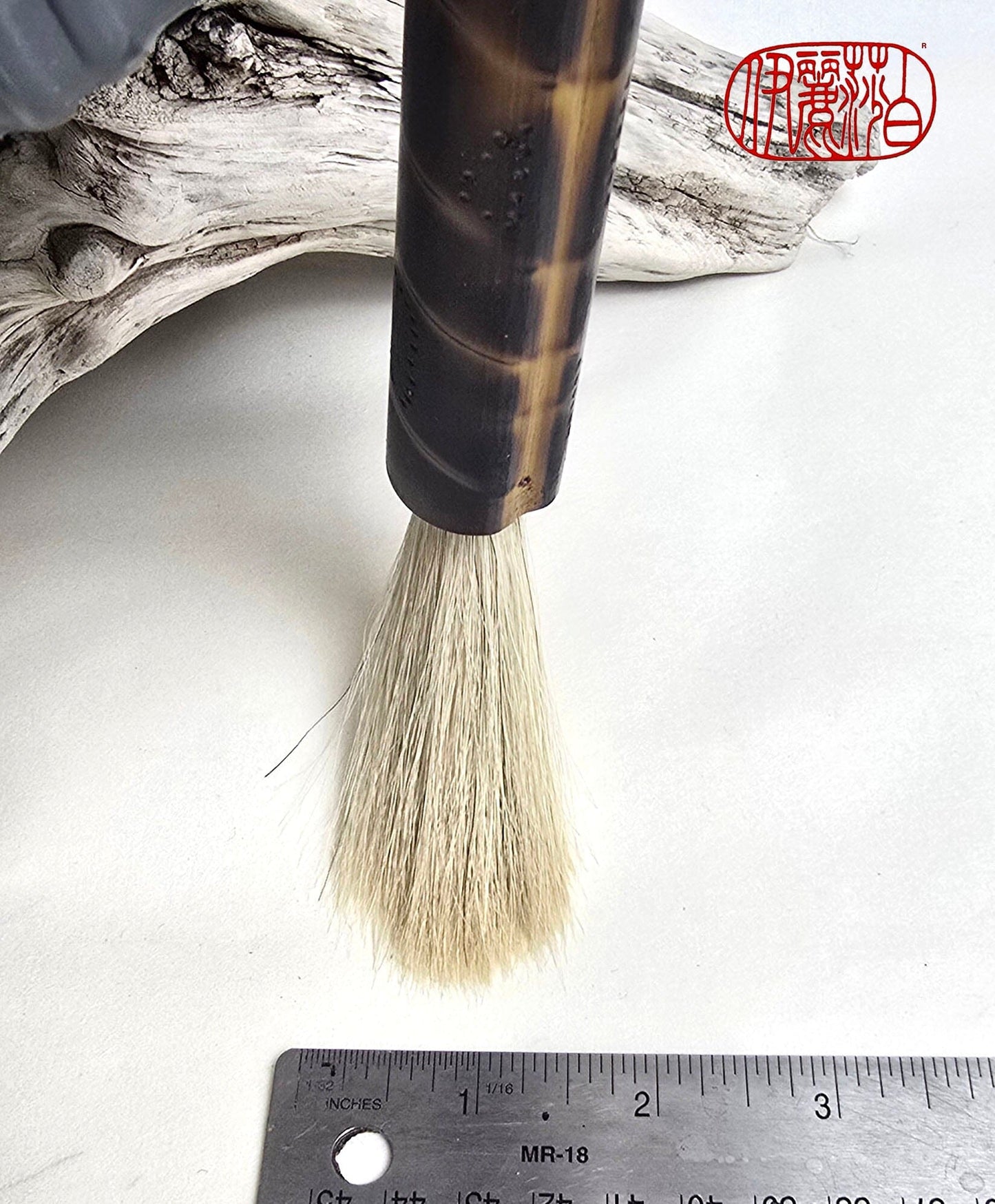 Premium White Horsehair Brush – Burned Bamboo Handle Sumi-e Paintbrush Elizabeth Schowachert Art