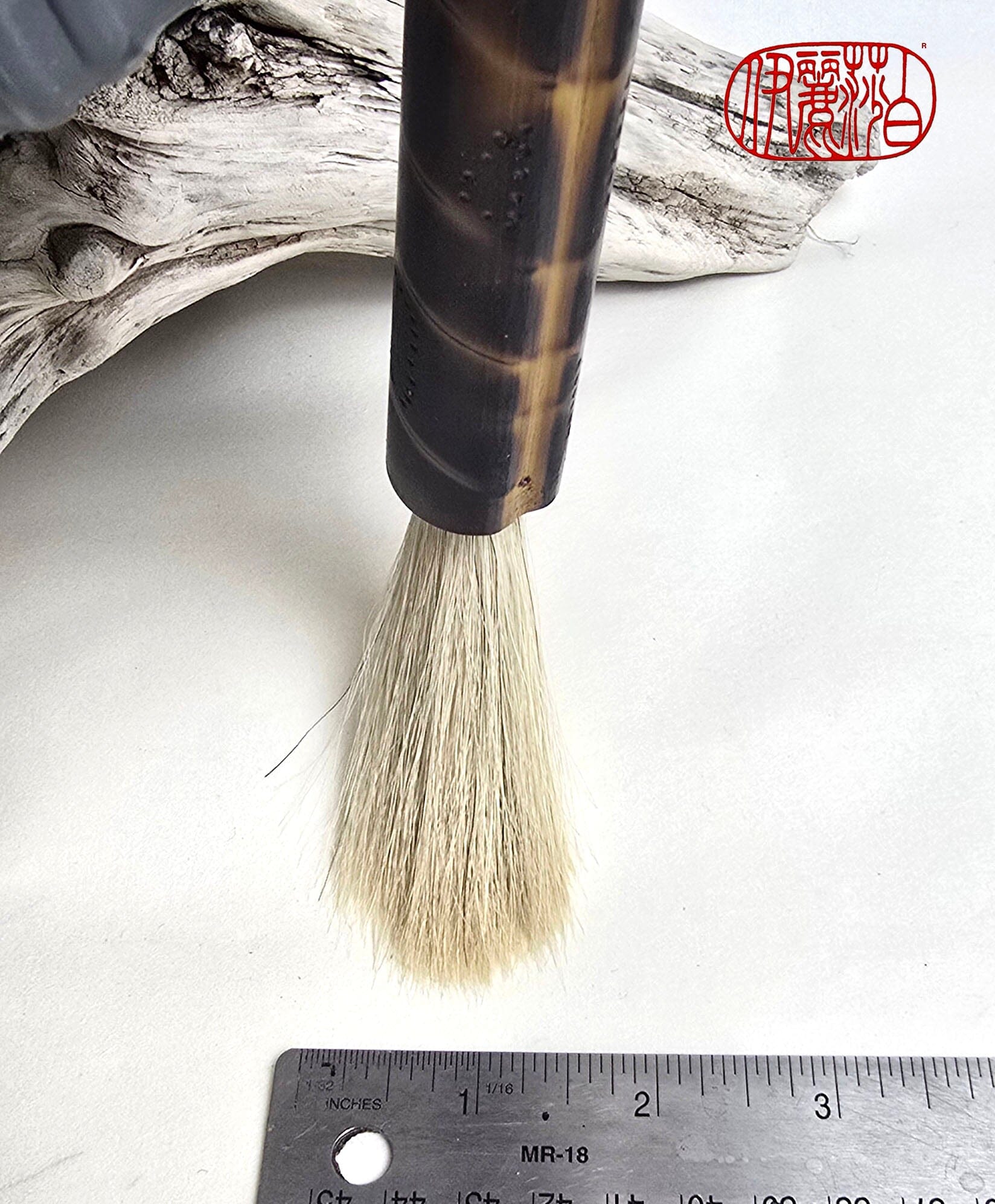 Premium White Horsehair Brush – Burned Bamboo Handle Sumi-e Paintbrush Elizabeth Schowachert Art