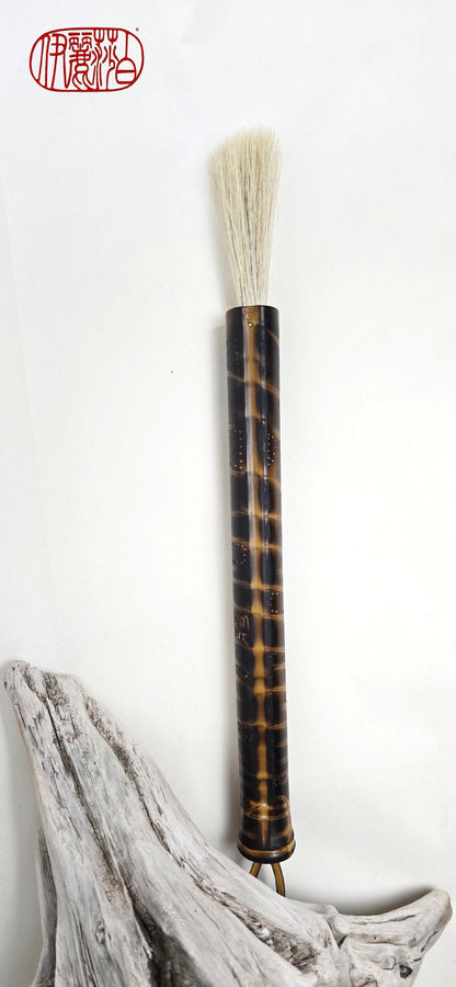 Premium White Horsehair Brush – Burned Bamboo Handle Sumi-e Paintbrush Elizabeth Schowachert Art