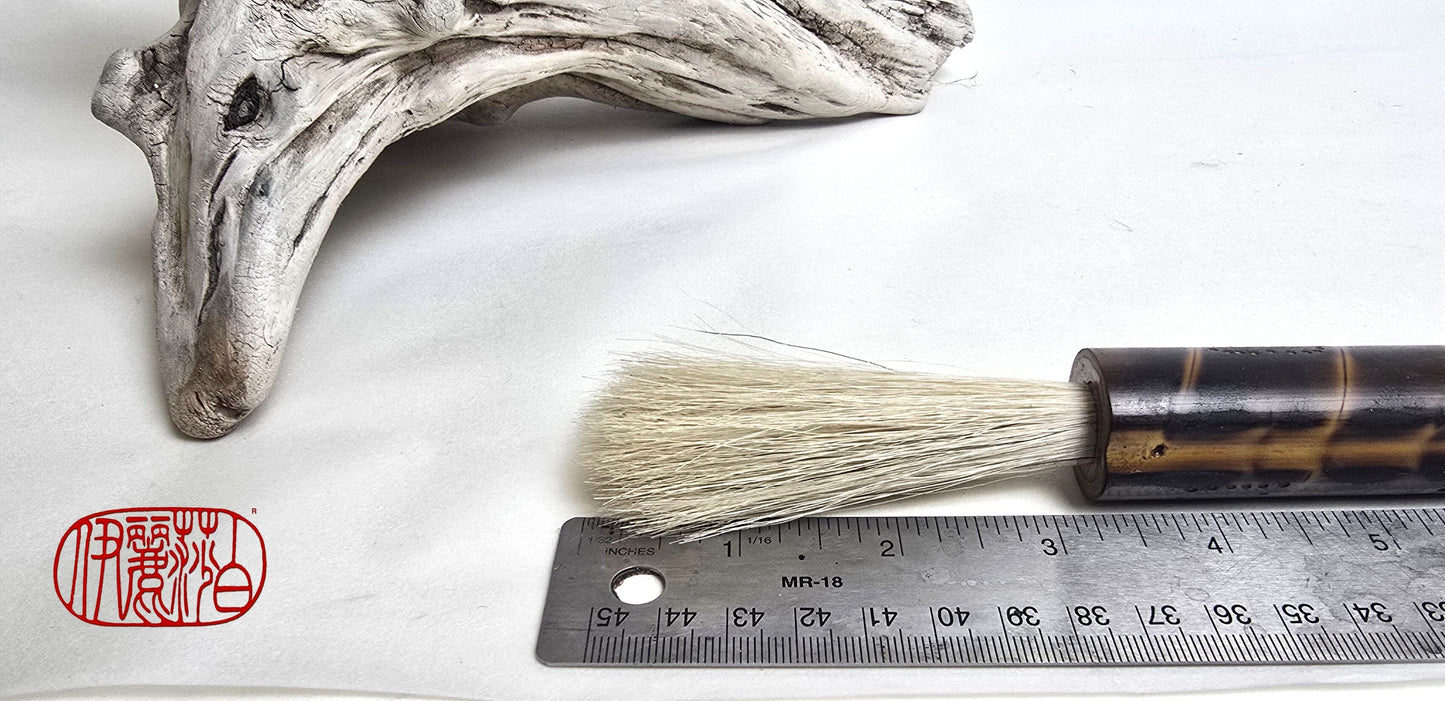 Premium White Horsehair Brush – Burned Bamboo Handle Sumi-e Paintbrush Elizabeth Schowachert Art