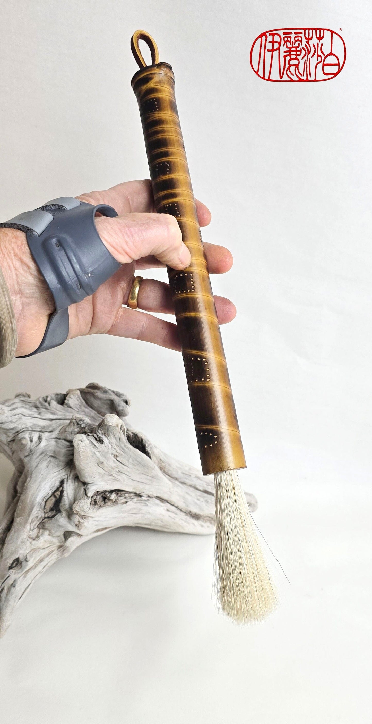 Premium White Horsehair Brush – Burned Bamboo Handle Sumi-e Paintbrush Elizabeth Schowachert Art