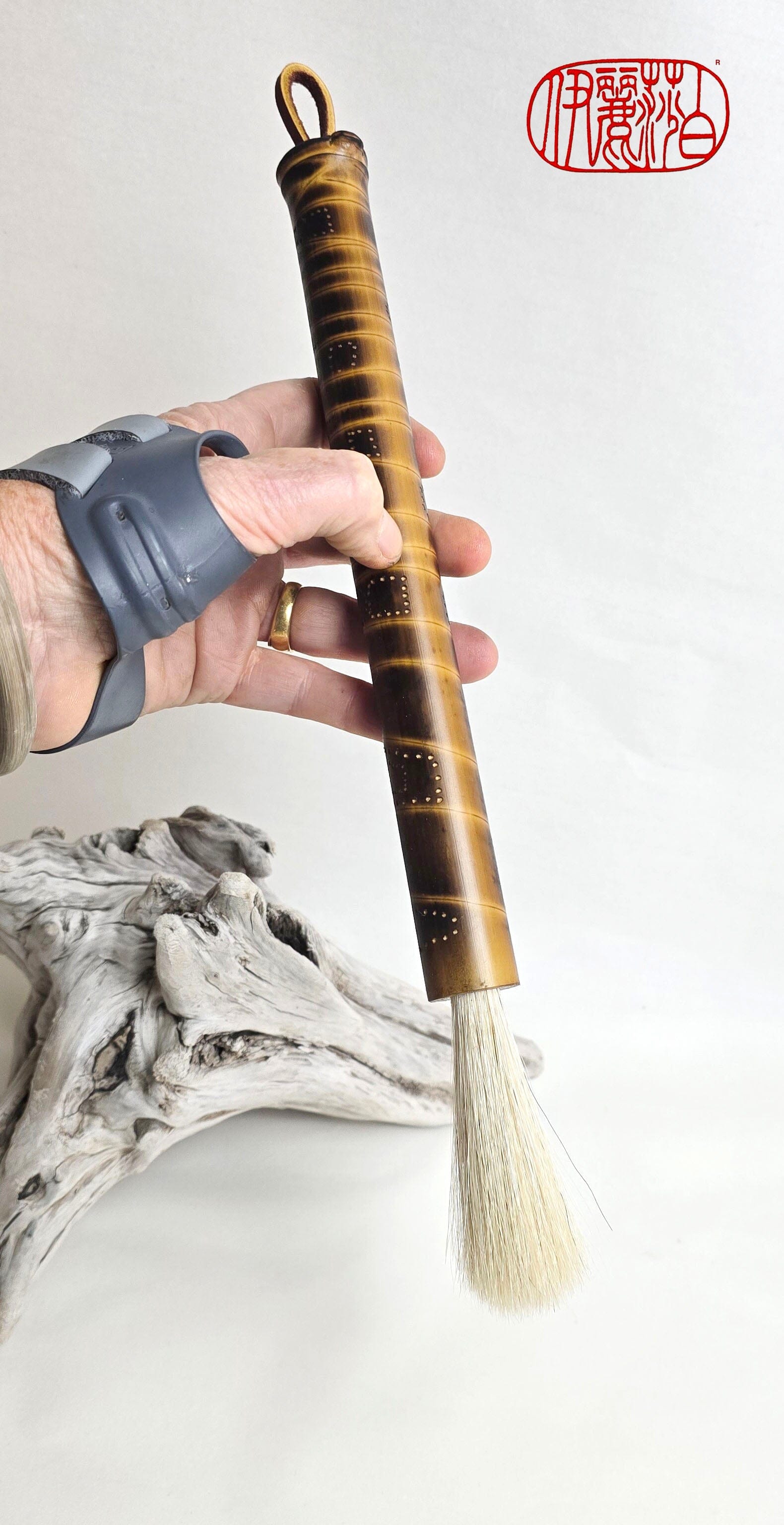 Premium White Horsehair Brush – Burned Bamboo Handle Sumi-e Paintbrush Elizabeth Schowachert Art