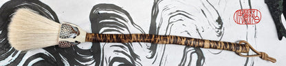 Premium White Horsehair Brush with Ceramic Ferrule and Driftwood Handle Paintbrushes Elizabeth Schowachert Art