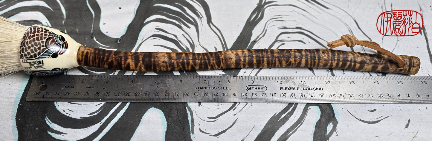Premium White Horsehair Brush with Ceramic Ferrule and Driftwood Handle Paintbrushes Elizabeth Schowachert Art
