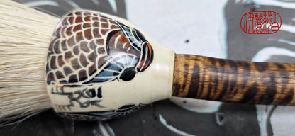 Premium White Horsehair Brush with Ceramic Ferrule and Driftwood Handle Paintbrushes Elizabeth Schowachert Art