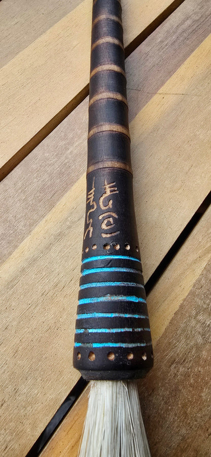 Premium White Horsehair Tapered Paint Brush – Antique Wooden Quill Bobbin Handle Paint brush Elizabeth Schowachert Art