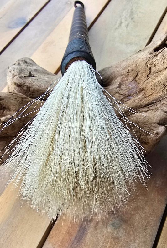 Premium White Horsehair Tapered Paint Brush – Antique Wooden Quill Bobbin Handle Paint brush Elizabeth Schowachert Art