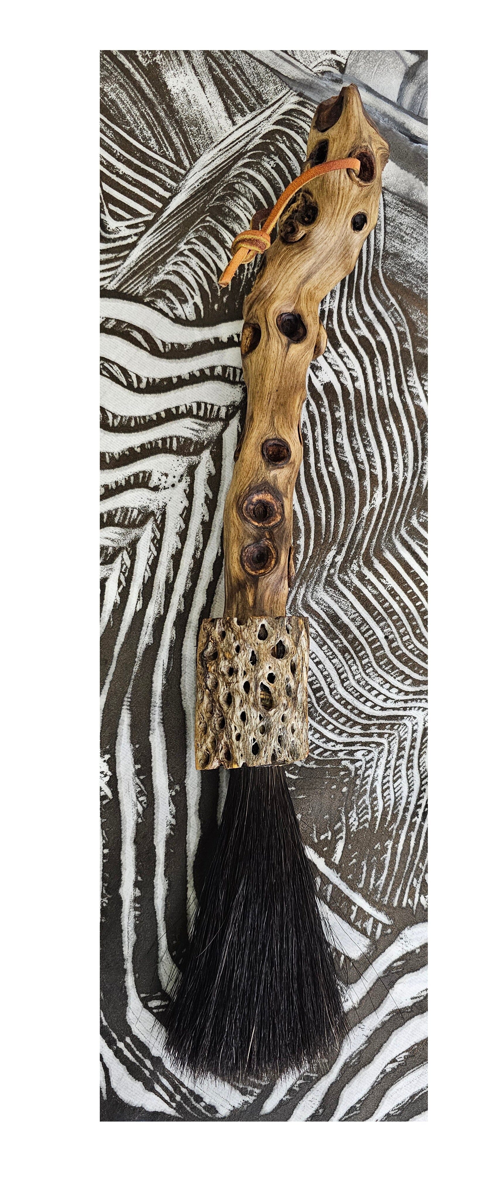 Professional Sumi-e Style Painter's Brush with Driftwood Handle and Cholla Cactus Ferrule Sumi-e Paintbrush Elizabeth Schowachert Art