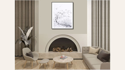 Quiet Rising – Ink on Bockingford White Watercolor Paper (30 x 22 inches) Artwork Elizabeth Schowachert Art