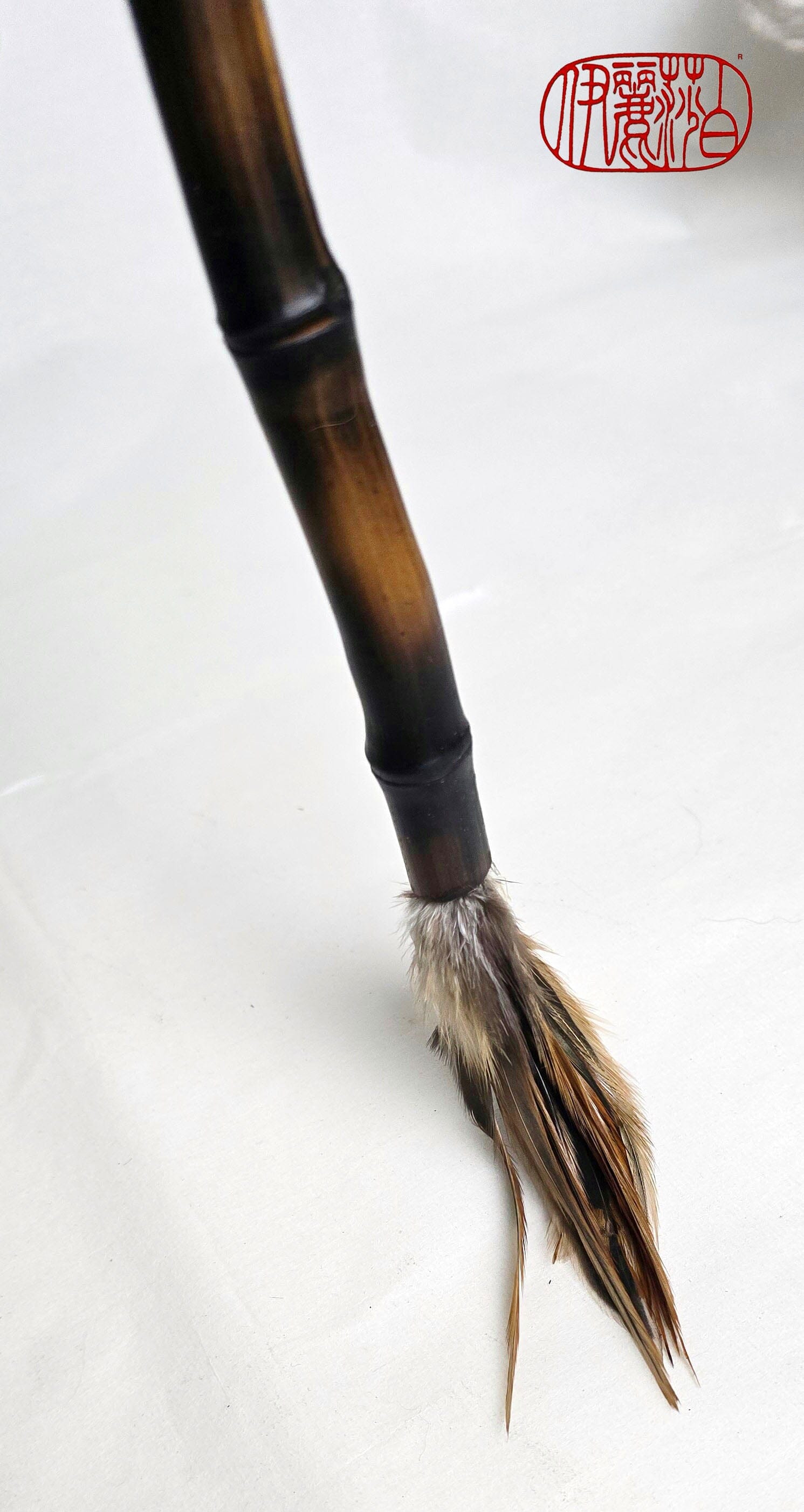 Rooster Feather Brush – Bamboo Handle Paintbrushes Elizabeth Schowachert Art