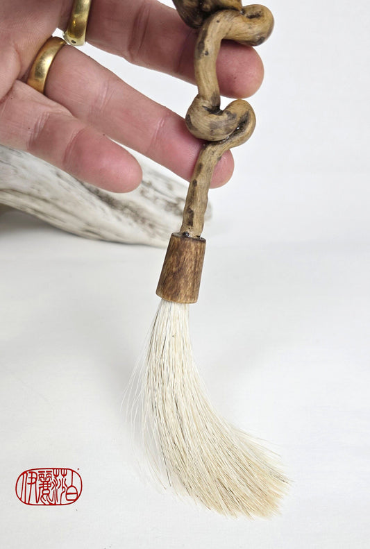 Sculptural Driftwood Horsehair Brush Paintbrush Elizabeth Schowachert Art