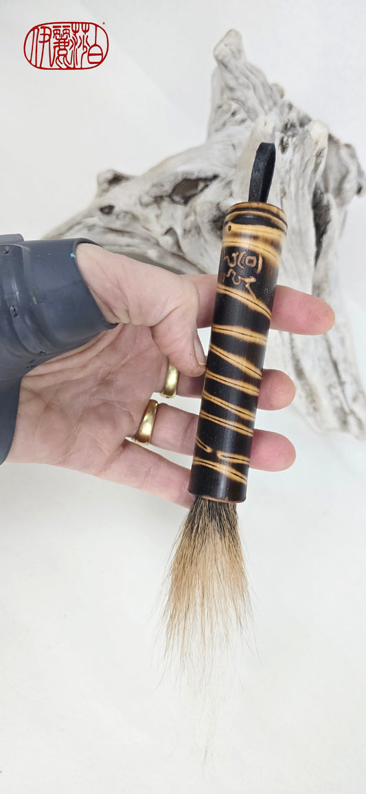 Sculptural Driftwood Horsehair Brush Paintbrush Elizabeth Schowachert Art