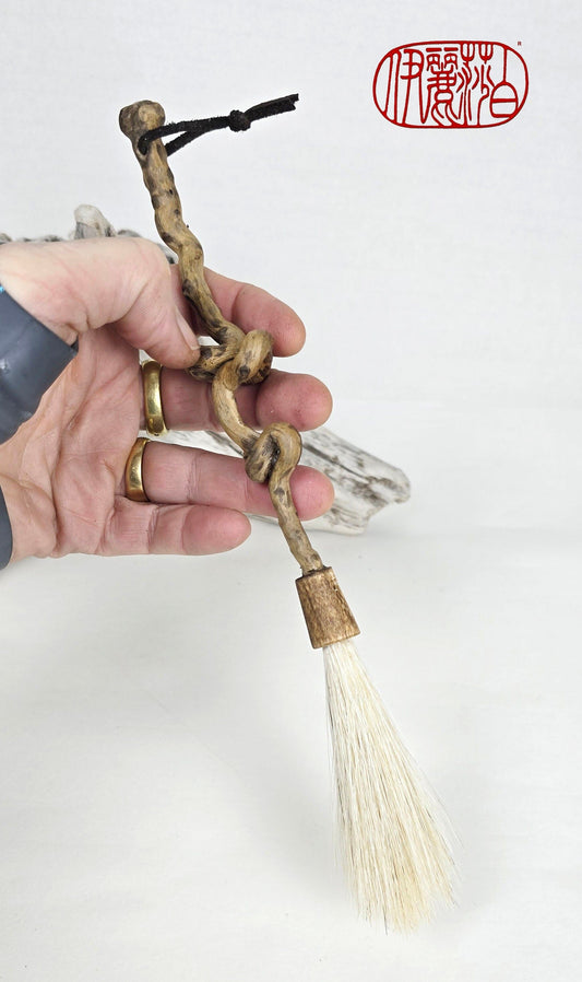 Sculptural Driftwood Horsehair Brush Paintbrush Elizabeth Schowachert Art