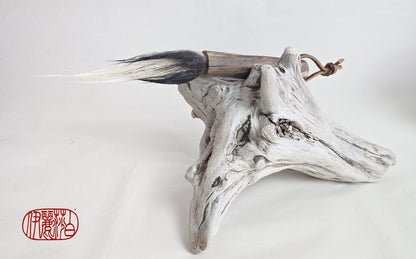 Skunk Bristle Brush – Birch Driftwood Handle Paintbrushes Elizabeth Schowachert Art