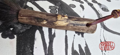 Skunk Bristle Brush – Birch Driftwood Handle Paintbrushes Elizabeth Schowachert Art