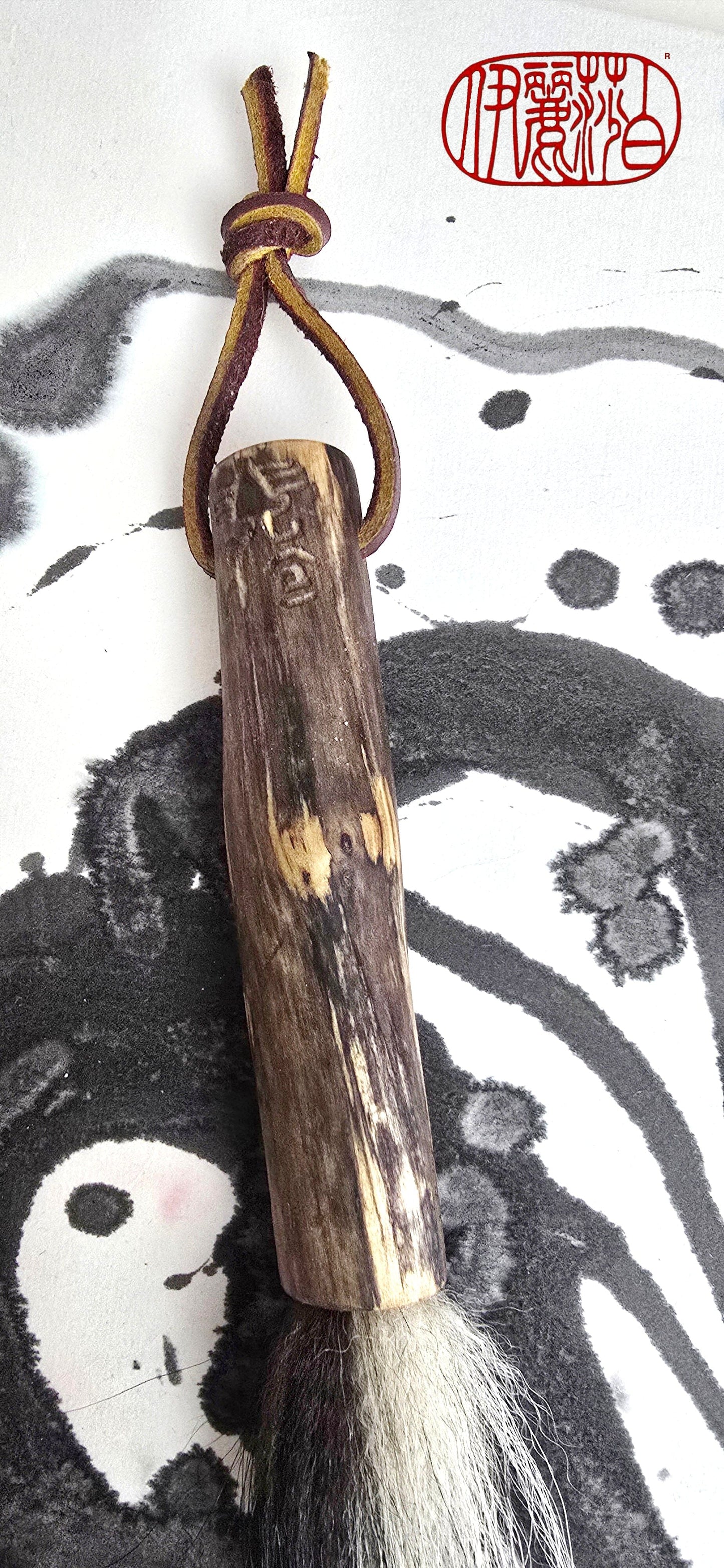 Skunk Bristle Brush – Birch Driftwood Handle Paintbrushes Elizabeth Schowachert Art