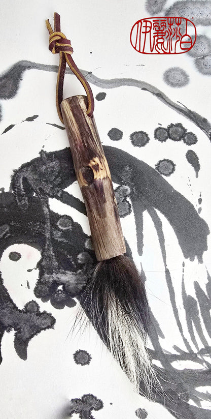 Skunk Bristle Brush – Birch Driftwood Handle Paintbrushes Elizabeth Schowachert Art