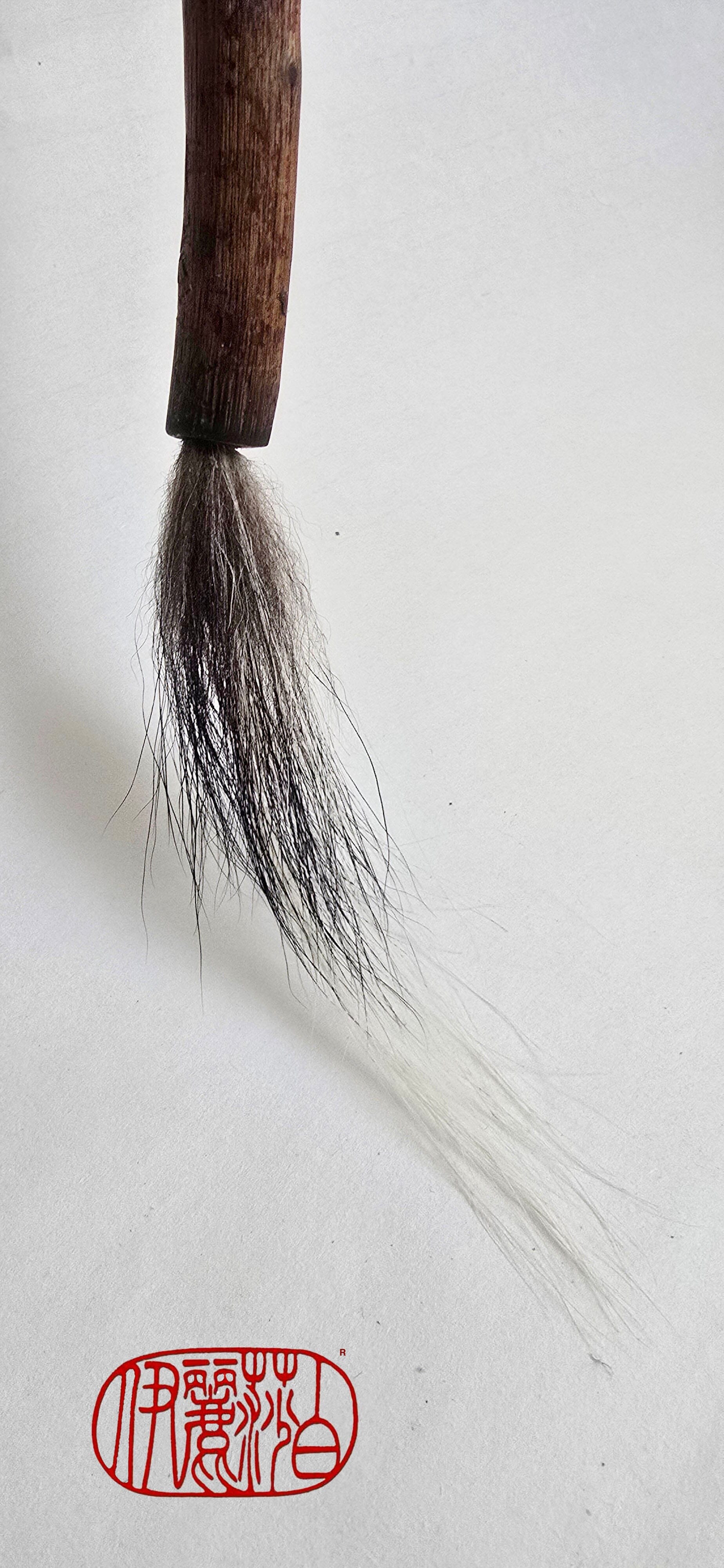 Skunk Bristle Brush with Driftwood Handle Paintbrushes Elizabeth Schowachert Art