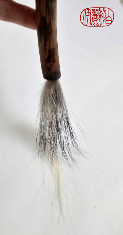 Skunk Bristle Brush with Driftwood Handle Paintbrushes Elizabeth Schowachert Art