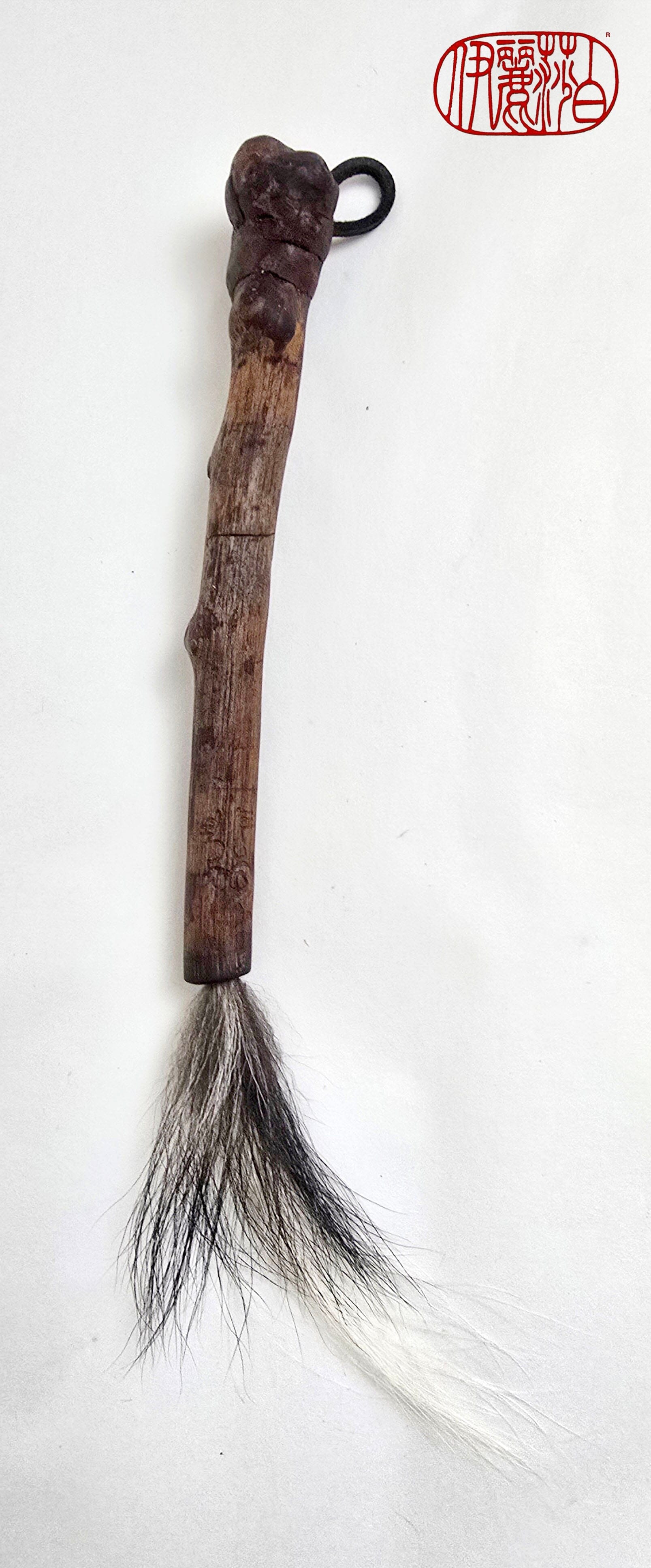 Skunk Bristle Brush with Driftwood Handle Paintbrushes Elizabeth Schowachert Art