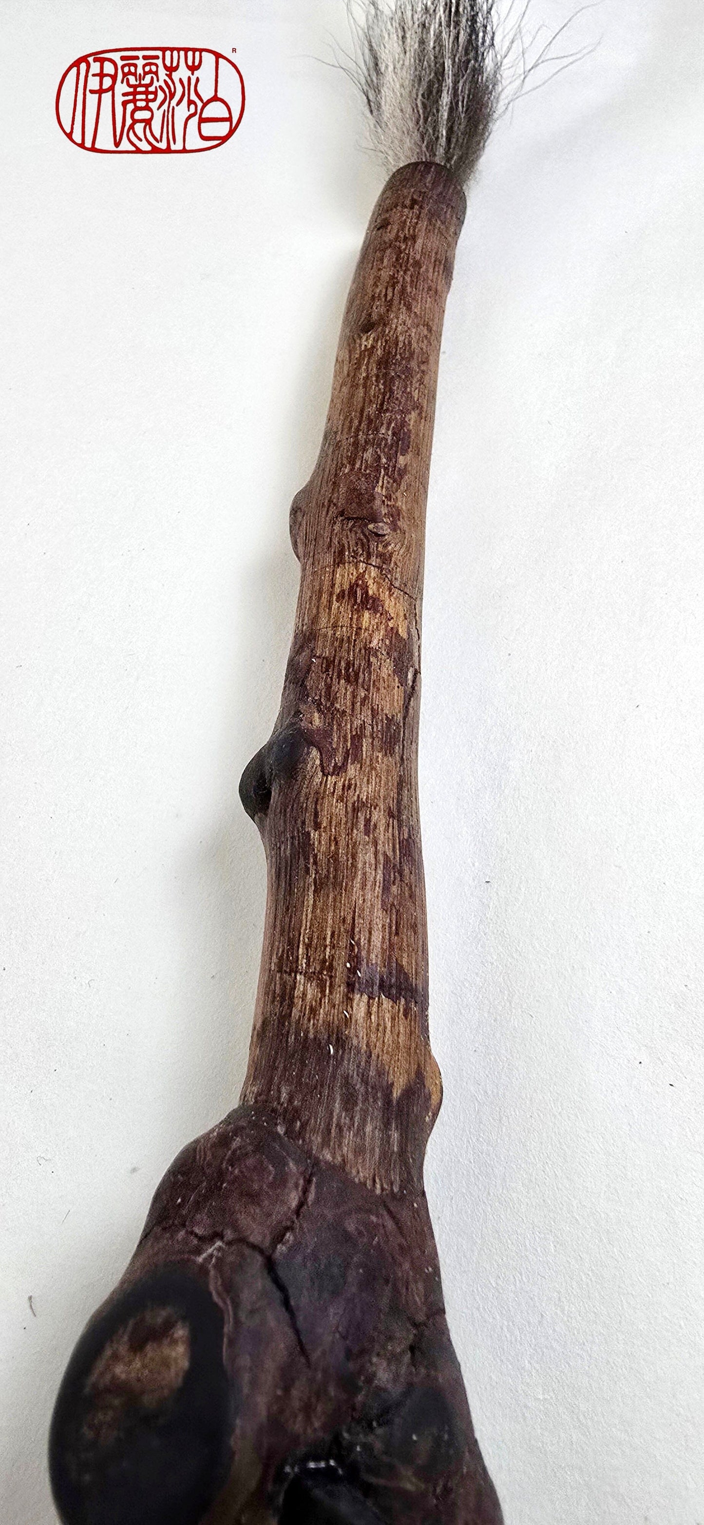 Skunk Bristle Brush with Driftwood Handle Paintbrushes Elizabeth Schowachert Art