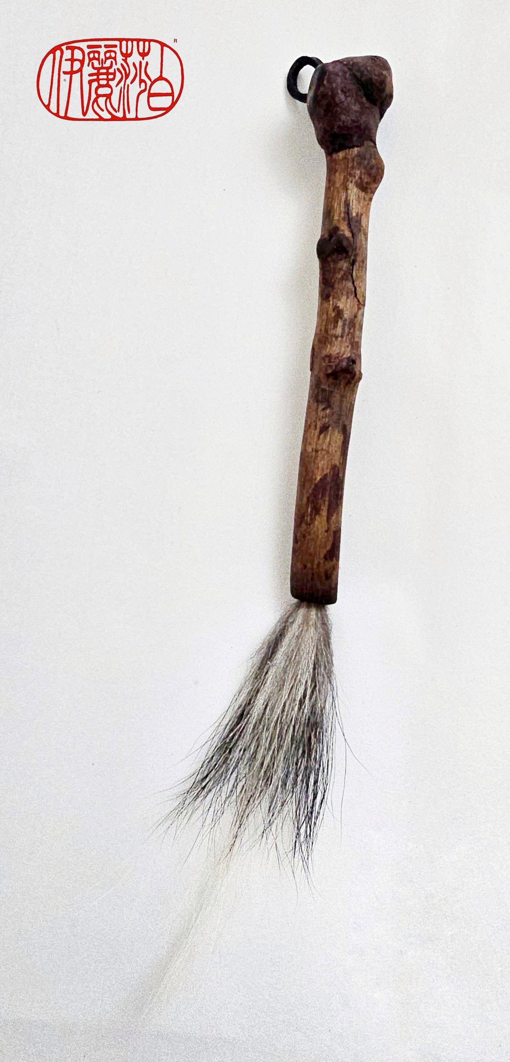 Skunk Bristle Brush with Driftwood Handle Paintbrushes Elizabeth Schowachert Art