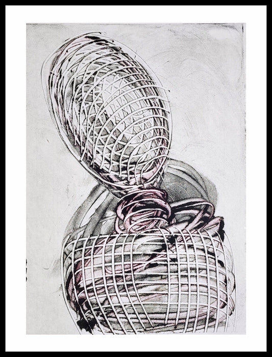 Under Constraint – Original Encaustic Monotype on Handmade Asian Paper Artwork Elizabeth Schowachert Art