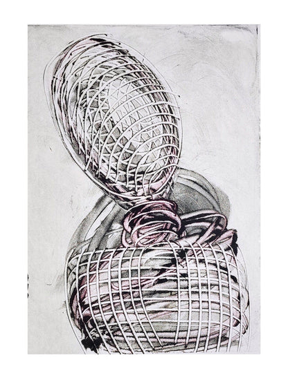 Under Constraint – Original Encaustic Monotype on Handmade Asian Paper Artwork Elizabeth Schowachert Art