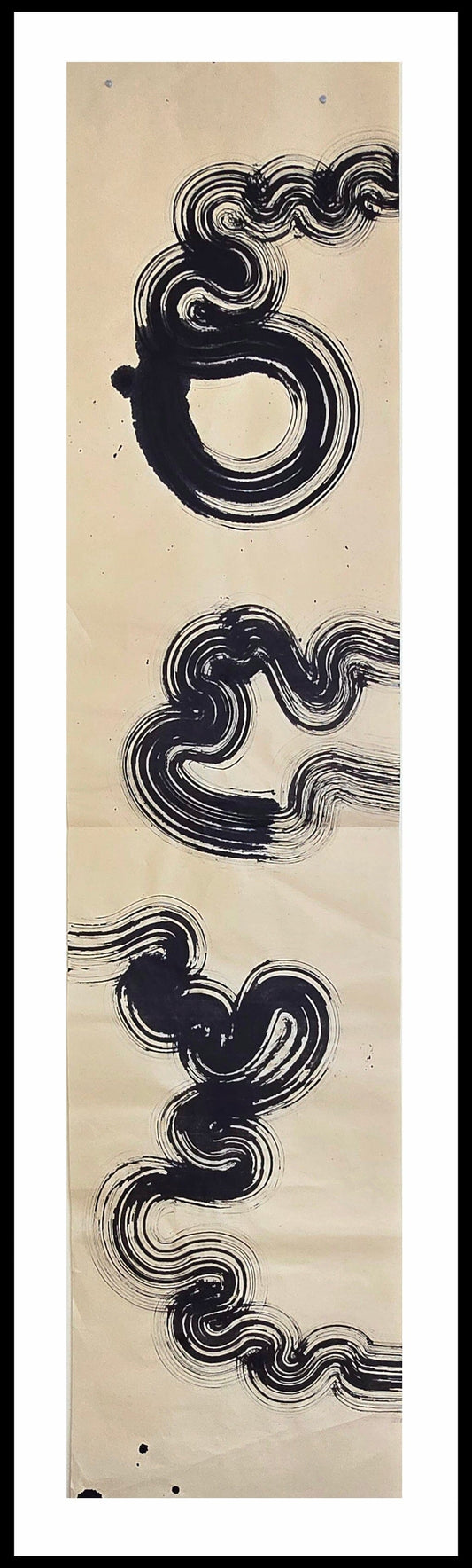 Vertical Gesture — Original Ink Scroll on Handmade Asian Paper Artwork Elizabeth Schowachert Art
