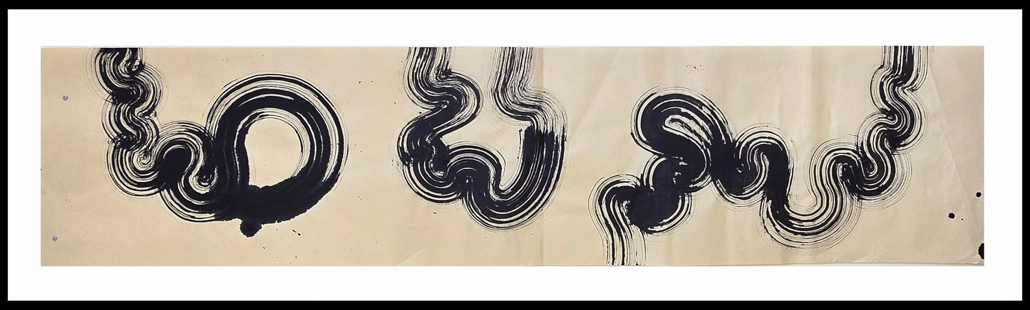 Vertical Gesture — Original Ink Scroll on Handmade Asian Paper Artwork Elizabeth Schowachert Art