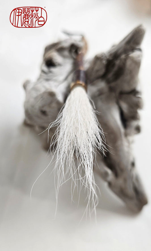 White Deer Tail Brush Paintbrush Elizabeth Schowachert Art