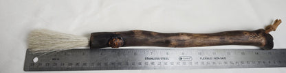 White Horsehair Brush – Driftwood Handle with Buddha Embellishment Paintbrushes Elizabeth Schowachert Art