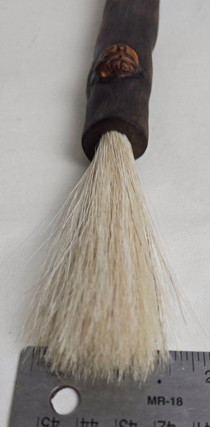 White Horsehair Brush – Driftwood Handle with Buddha Embellishment Paintbrushes Elizabeth Schowachert Art