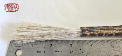 White Horsehair Painting Brush – Burned Bamboo Handle with Turquoise Detail Paintbrush Elizabeth Schowachert Art