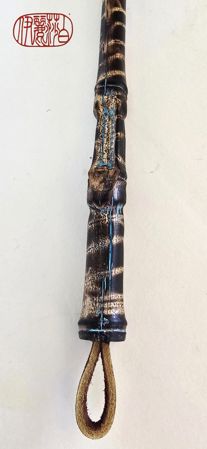 White Horsehair Painting Brush – Burned Bamboo Handle with Turquoise Detail Paintbrush Elizabeth Schowachert Art