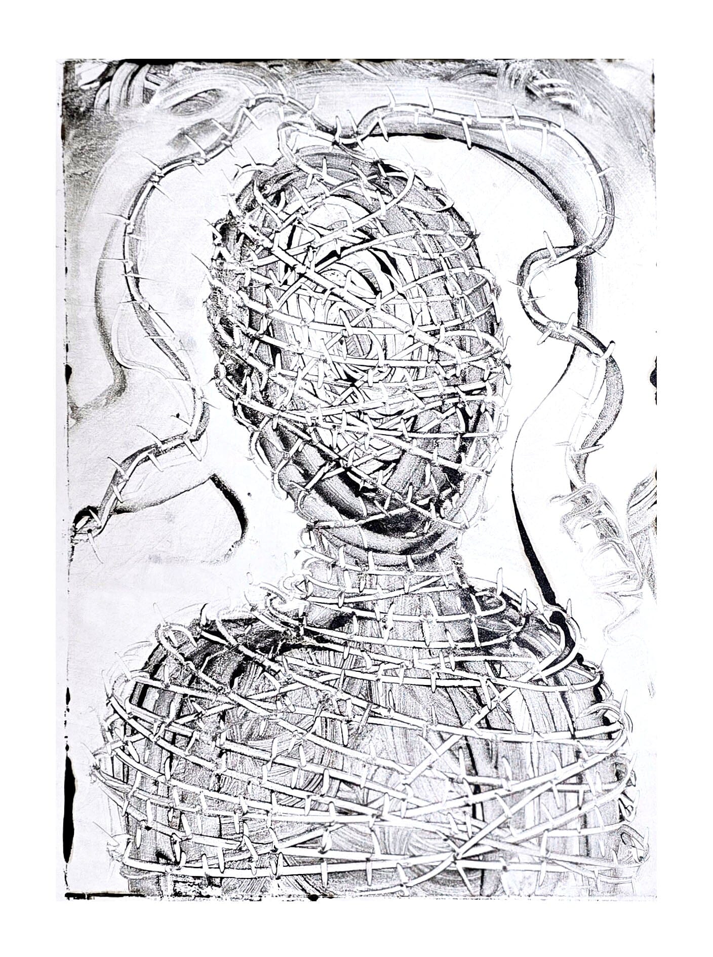 Within Resistance – Original Encaustic Monotype on Handmade Asian Paper Artwork Elizabeth Schowachert Art