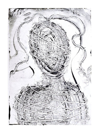 Within Resistance – Original Encaustic Monotype on Handmade Asian Paper Artwork Elizabeth Schowachert Art