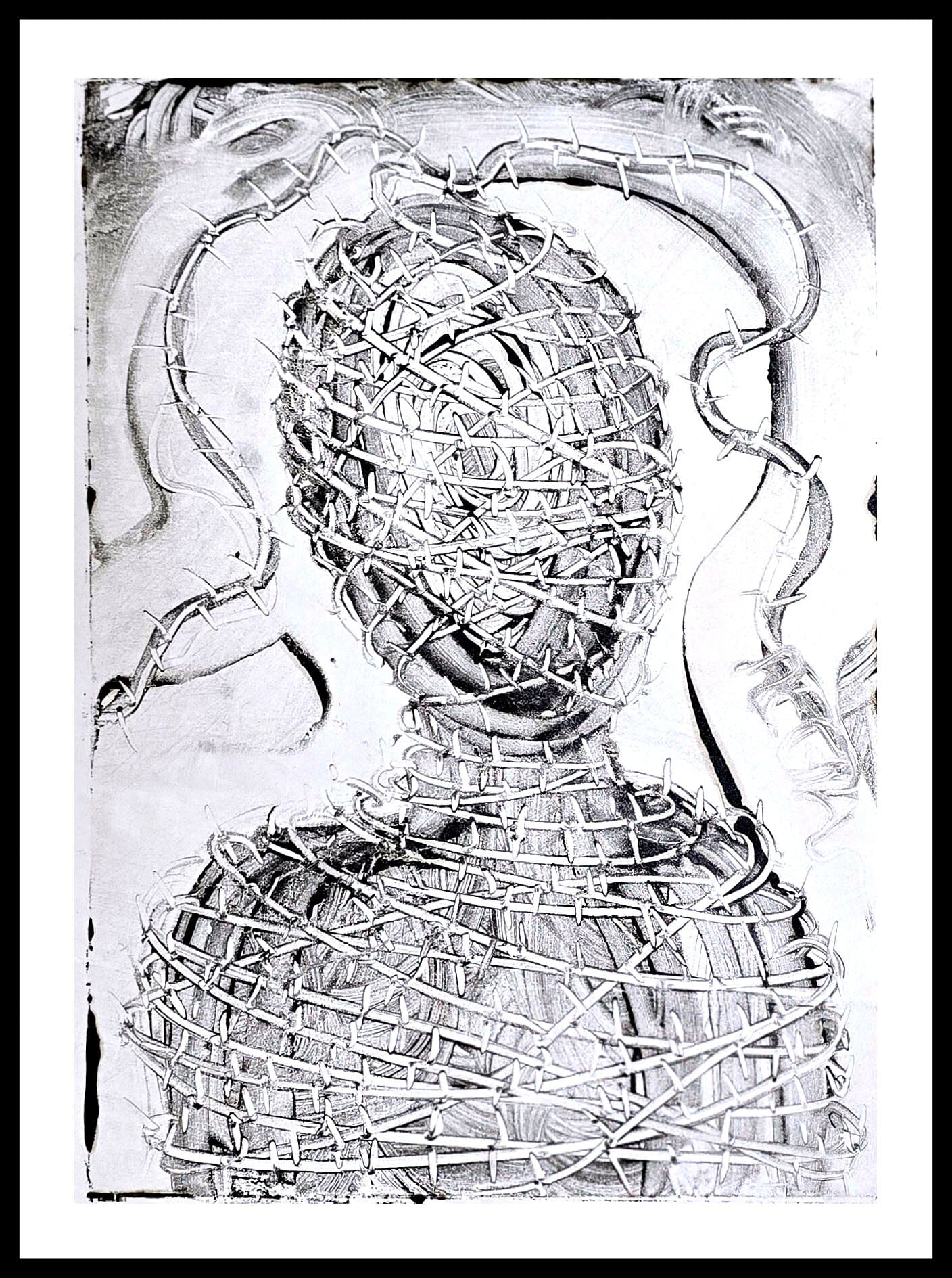 Within Resistance – Original Encaustic Monotype on Handmade Asian Paper Artwork Elizabeth Schowachert Art