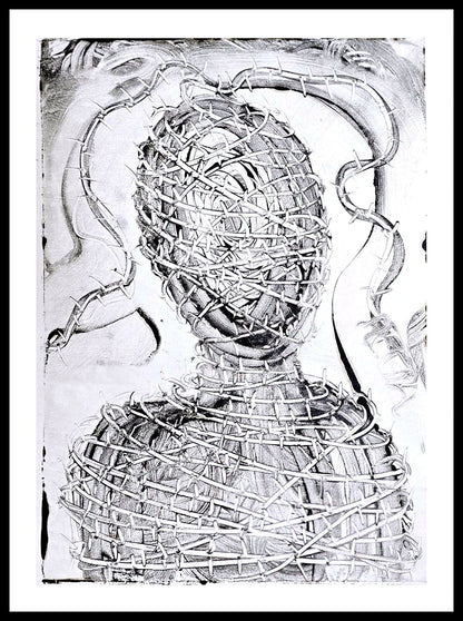 Within Resistance – Original Encaustic Monotype on Handmade Asian Paper Artwork Elizabeth Schowachert Art