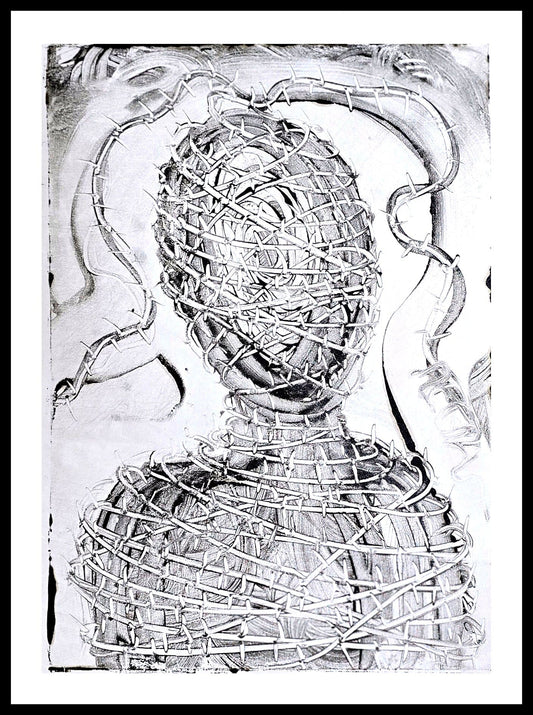 Within Resistance – Original Encaustic Monotype on Handmade Asian Paper Artwork Elizabeth Schowachert Art