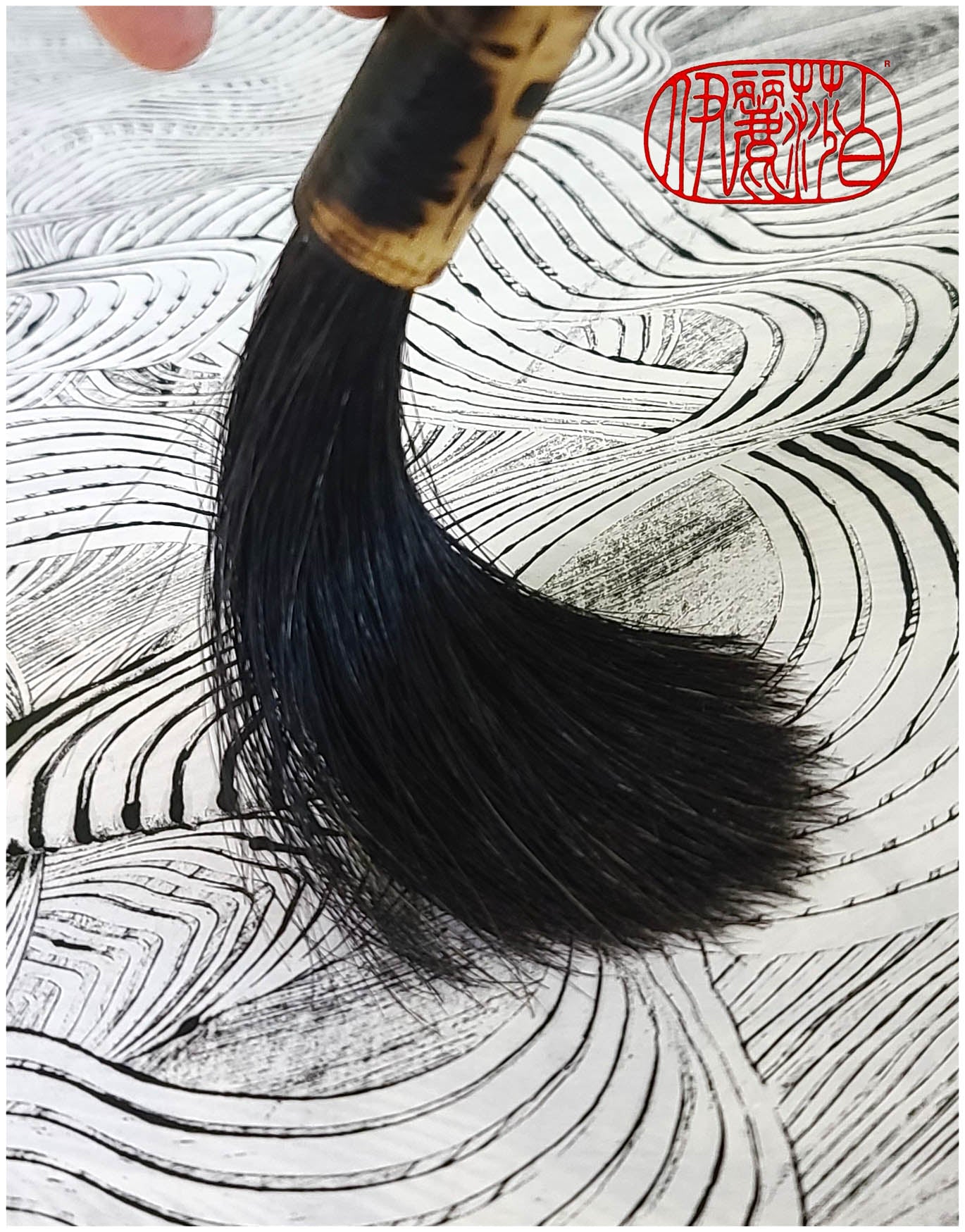 4" BLack Horsehair Paint Brush With Bamboo Handle Art Supplies Elizabeth Schowachert Art