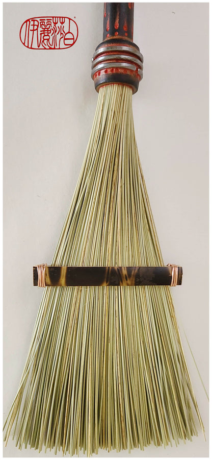 African Broom Fiber Fan (9" Long) Paintbrush With Bobbin Handle Art Supplies Elizabeth Schowachert Art