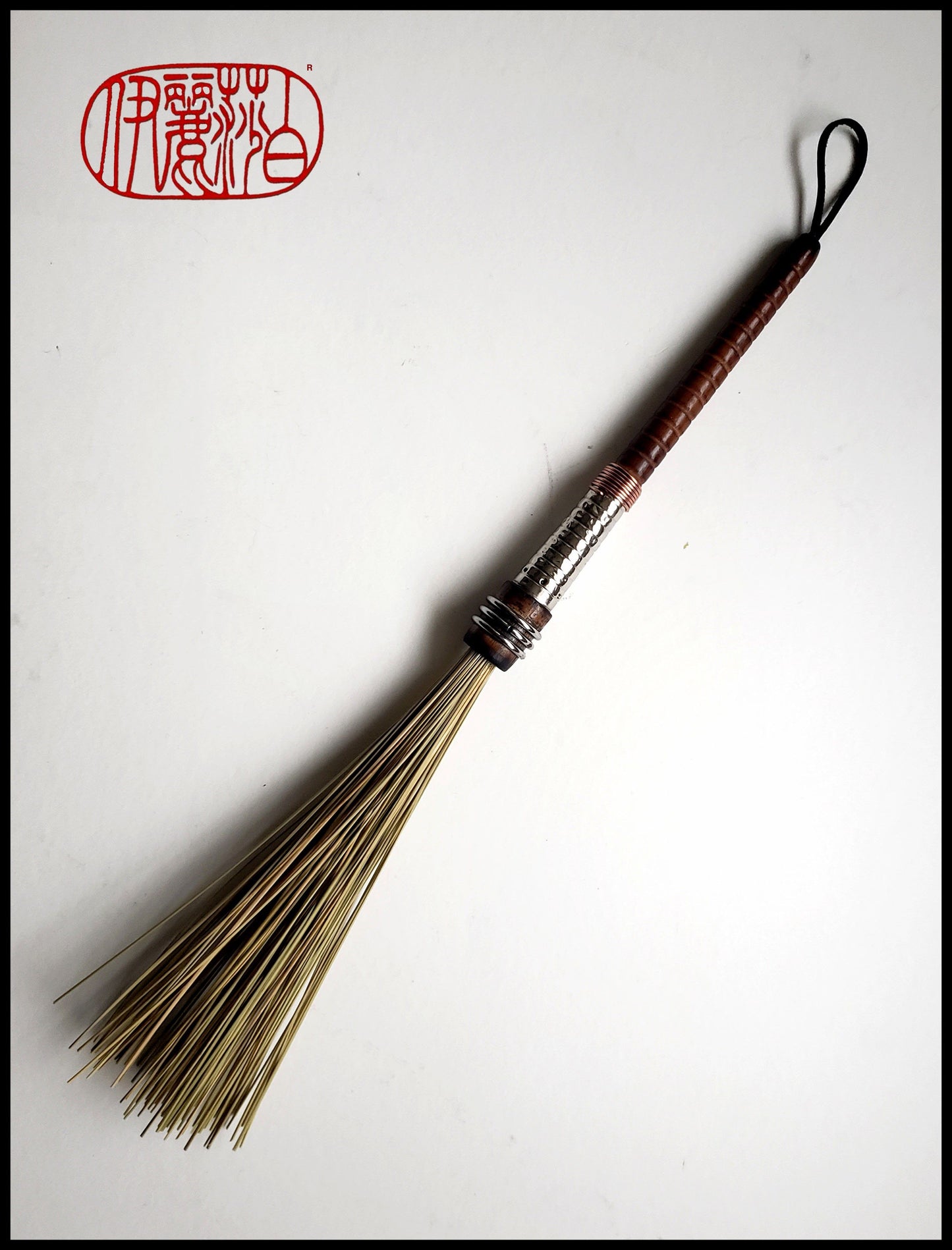 African Fiber Paint Brush with Vintage Quill Bobbin Spool Handle - Elizabeth Schowachert Art