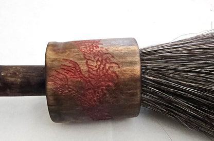 Artisan-Crafted Sumi-e Style Painter's Brush for Large-Scale Art With Engraved Dragon Sumi-e Paintbrush Elizabeth Schowachert Art